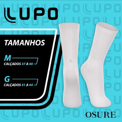 Imagem de Kit 3 Pares Meias Lupo Cano Alto Longo Masculina Feminina Algodão Calcanhar Verdadeiro Original 3292