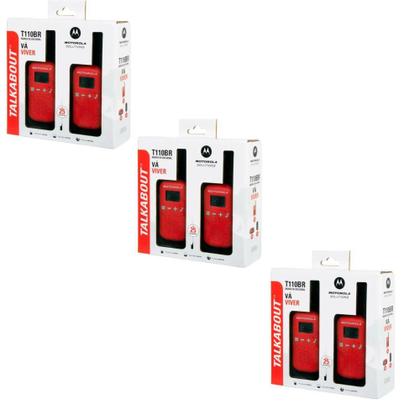 Imagem de KIT 3 PARES Rádio Comunicador Talkabout 25km T110BR MOTOROLA