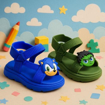 Imagem de Kit 3 Pares Sandália Infantil Menino Baby Kids Confortável