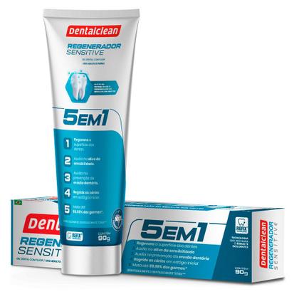 Imagem de Kit 3 Pasta de Dente Gel 90g Regenerador Sensitive Cárie Sensíveis Creme Dental Dentalclean