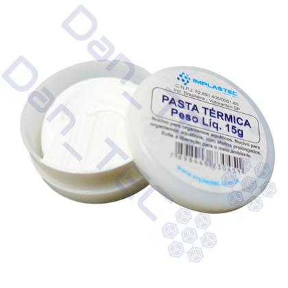 Imagem de Kit 3 Pasta Térmica Implastec Pote 15g Processador Cpu Pc Dissipador Branca IPT 300