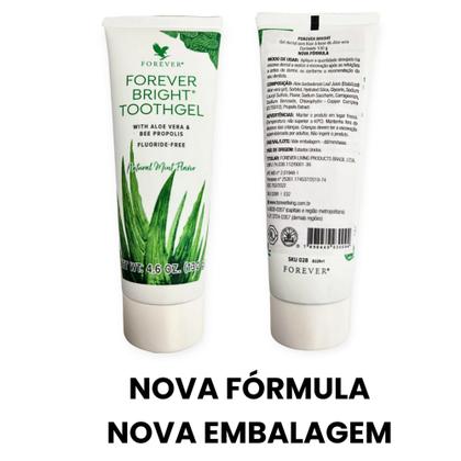 Imagem de Kit 3 Pastas Dente Aloe Vera Babosa Natural Vegano Sem Flúor Organica - Forever