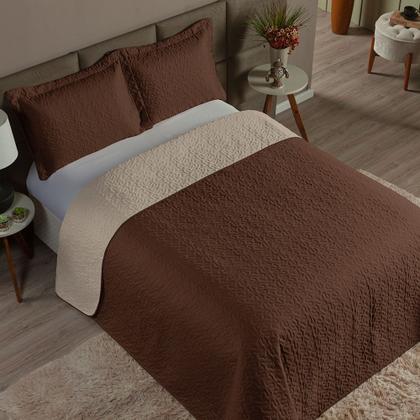 Imagem de Kit 3 Pçs Cobre Leito Casal Queen Clara Dupla Face