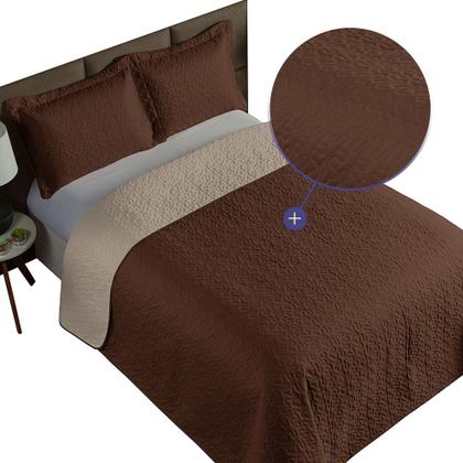 Imagem de Kit 3 Pçs Cobre Leito Casal Queen Clara Dupla Face