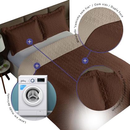 Imagem de Kit 3 Pçs Cobre Leito Casal Queen Clara Dupla Face