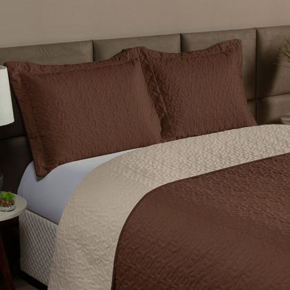 Imagem de Kit 3 Pçs Cobre Leito Casal Queen Clara Dupla Face