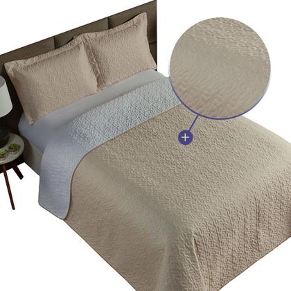 Imagem de Kit 3 Pçs Cobre Leito Casal Queen Clara Dupla Face