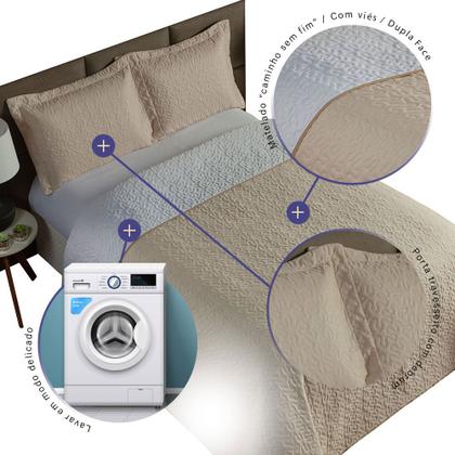 Imagem de Kit 3 Pçs Cobre Leito Casal Queen Clara Dupla Face