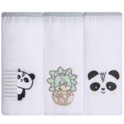 Imagem de Kit 3 Pçs Fralda Luxo Bordada Com Bainha Papi Menino Menina