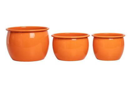 Imagem de Kit 3 Pçs P,M,G, Cachepôs Estilo Caldeirão Em Alumínio/Sofisticado