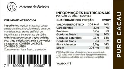 Imagem de Kit 3 Pct Cookies Mini Biscoito Caseiro Cacau Bolacha Artesanal Sabor Chocolate Amargo 350g