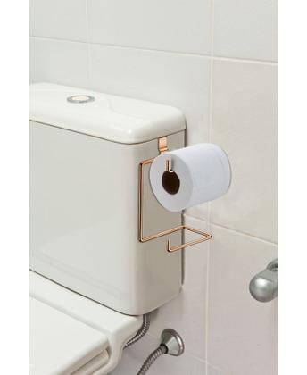 Imagem de Kit 3 Peças Banheiro Lixeira + Papeleira + Toalheiro Duplo Box Rosé Gold - Future