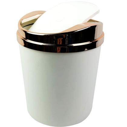 Imagem de Kit 3 Peças Banheiro Lixeira + Papeleira + Toalheiro Duplo Box Rosé Gold - Future