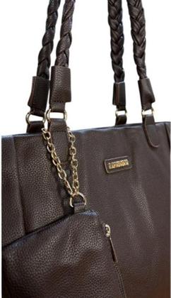 Imagem de Kit 3 Peças Bolsa Feminina Com Alça Trançada - Marrom