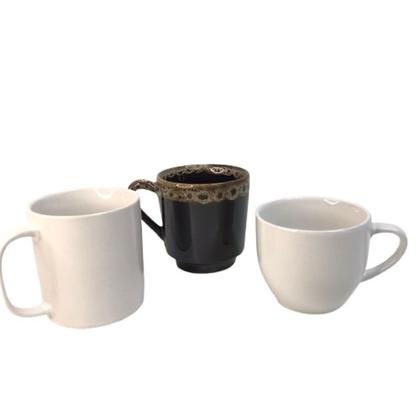 Imagem de Kit 3 Peças Canecas de Porcelana Simplicidade e Charme Para Tomar Bebidas Novidade