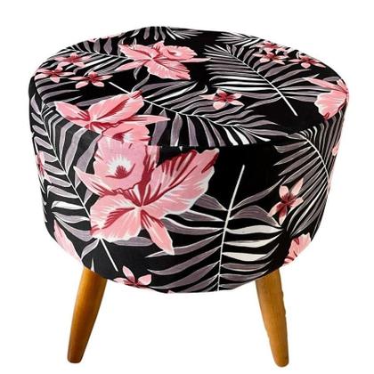 Imagem de Kit 3 Peças Capa Puff Redondo Pé Palito Malha Com Elástico