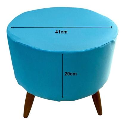 Imagem de Kit 3 Peças Capa Puff Redondo Pé Palito Malha Com Elástico