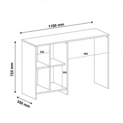 Imagem de Kit 3 Peças com 1 Escrivaninha, 1 Painel para TV e 1 Estante para Livros