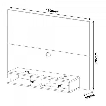 Imagem de Kit 3 Peças com 1 Escrivaninha, 1 Painel para TV e 1 Estante para Livros