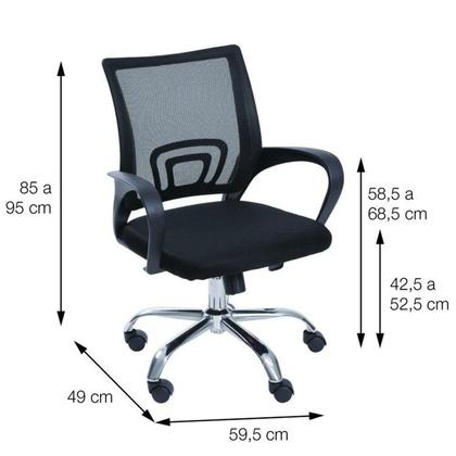 Imagem de Kit 3 Peças com Cadeira para Escritório, Escrivaninha e Gaveteiro Gávea Espresso Móveis