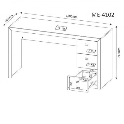 Imagem de Kit 3 Peças com Escrivaninha 3 Gavetas e 2 Estantes Livreiros Espresso Móveis