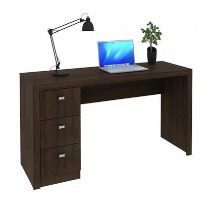 Imagem de Kit 3 Peças com Escrivaninha 3 Gavetas e 2 Estantes Livreiros Espresso Móveis