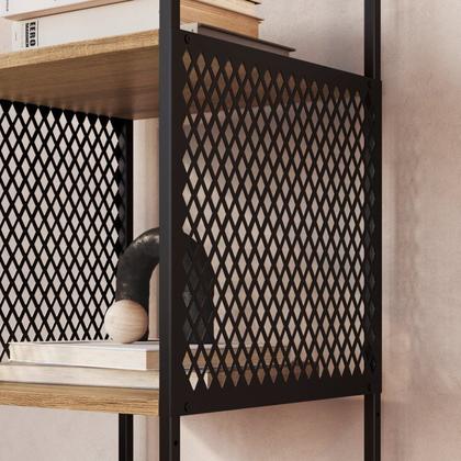 Imagem de Kit 3 Peças com Escrivaninha 3 Gavetas, Prateleira Aérea e Estante Livreiro Telad