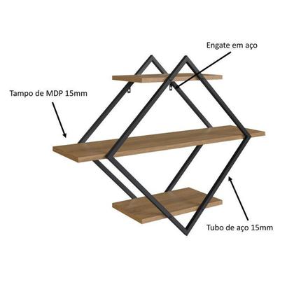 Imagem de Kit 3 Peças com Escrivaninha 3 Gavetas, Prateleira Aérea e Estante Livreiro Telad