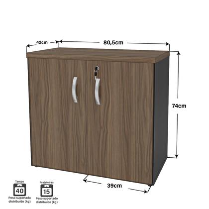 Imagem de Kit 3 Peças com Escrivaninha, Gaveteiro Pasta Suspensa e Armário Multiuso Baixo