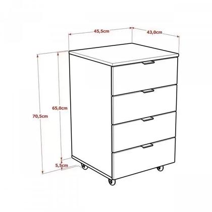 Imagem de Kit 3 Peças com Mesa para Escritório em L, Estante e Gaveteiro Espresso Móveis