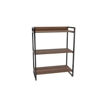 Imagem de Kit 3 Peças com Mesa para Escritório em L, Estante e Gaveteiro Espresso Móveis