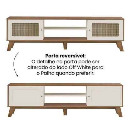 Imagem de Kit 3 Peças com Rack para Tv até 75 Polegadas, Buffet e Mesa de Centro Charlotte