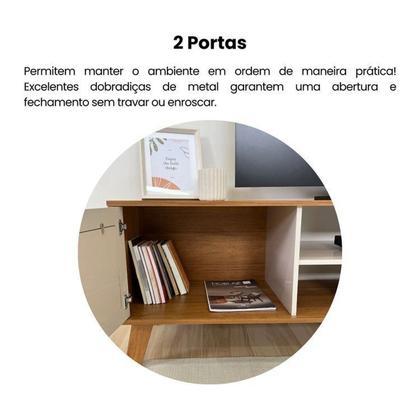 Imagem de Kit 3 Peças com Rack para Tv até 75 Polegadas, Buffet e Mesa de Centro Charlotte