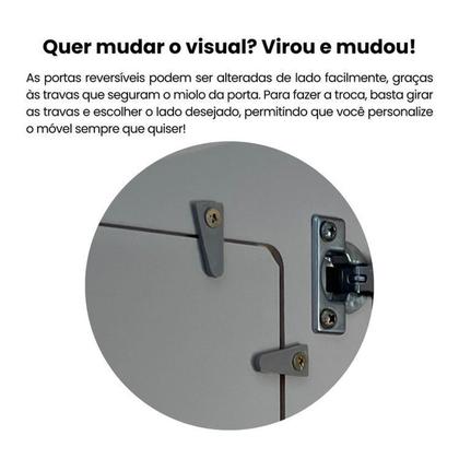 Imagem de Kit 3 Peças com Rack para Tv até 75 Polegadas, Buffet e Mesa de Centro Charlotte