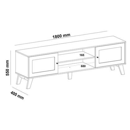 Imagem de Kit 3 Peças com Rack para TV até 75 Polegadas Buffet e Mesa de Centro Memphis Saara Artely