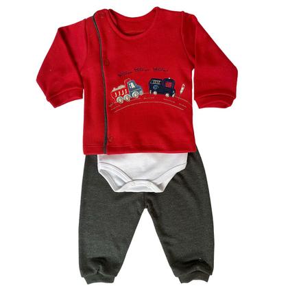 Imagem de Kit 3 Peças Conjunto Completo Pagão Recém Nascido Caminhão