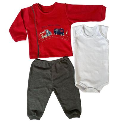 Imagem de Kit 3 Peças Conjunto Completo Pagão Recém Nascido Caminhão