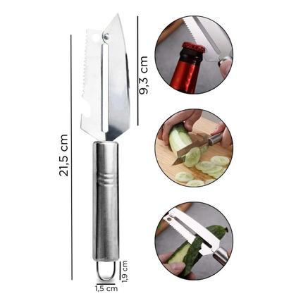 Imagem de Kit 3 Peças Descascadores Aço Inox Cozinha Utensílios