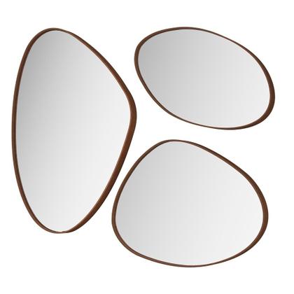 Imagem de Kit 3 Peças Espelho Orgânicos Decorativos Com Moldura Alamanda