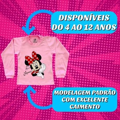 Imagem de kit 3 peças Manga Longa Infantil Meninas 100% Algodão do 4 Ao 12 Anos