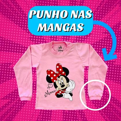 Imagem de kit 3 peças Manga Longa Infantil Meninas 100% Algodão do 4 Ao 12 Anos