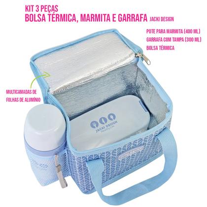 Imagem de Kit 3 Peças Marmita Lancheira Bolsa Térmica e Garrafinha