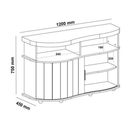 Imagem de Kit 3 Peças P/ Sala de Estar c/Mesa de Centro, Buffet e Rack Magnum
