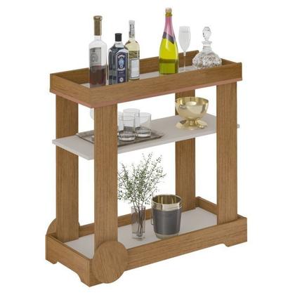 Imagem de Kit 3 Peças P/Sala de Estar Mesa de Centro , Carrinho Bar e Rack Théo