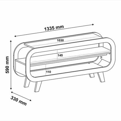 Imagem de Kit 3 Peças P/Sala de Estar Mesa de Centro , Carrinho Bar e Rack Théo