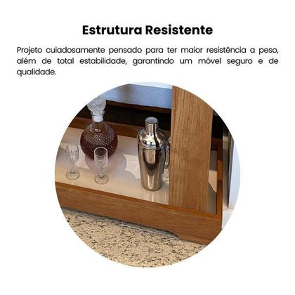 Imagem de Kit 3 Peças P/Sala de Estar Mesa de Centro , Carrinho Bar e Rack Théo