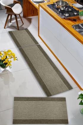 Imagem de Kit 3 Peças Ps Jogo Tapete Cozinha Largo 0,66 Antiderrapante