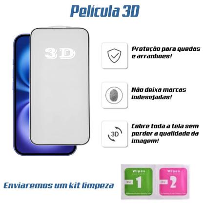 Imagem de Kit 3 Pelicula 3D Compatível com Iphone 11/ 12 / 13 / 14 / 15 / 16 Pro Max Plus