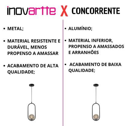 Imagem de Kit 3 Pendente Jabuticaba Luminária Preto globo Ambar inl79