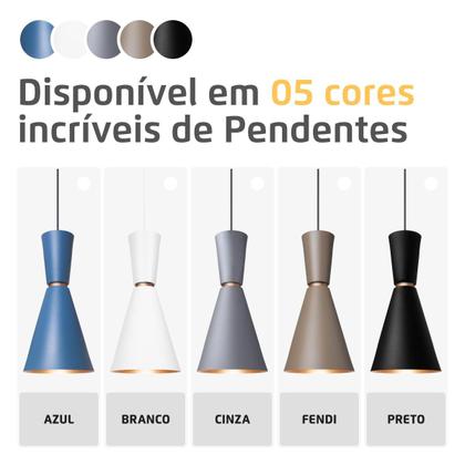 Imagem de Kit 3 Pendente Lustre Luminária Cone Moscou 39cm Fendi